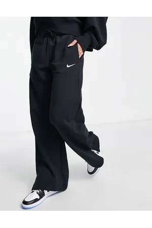 Nike Joggers a vita alta a fondo ampio neri e color vela con logo piccolo
