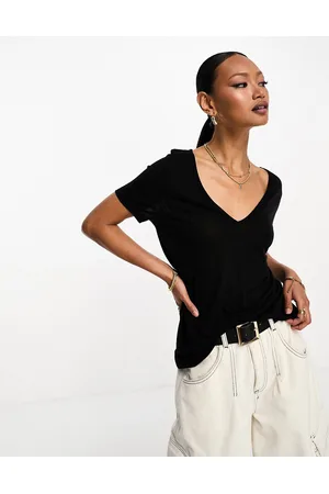 ASOS T-shirt comoda con scollo a V nera
