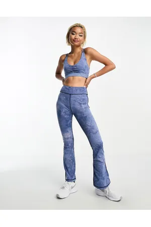 BOLONGARO TREVOR SPORT Bolongaro Trevor - Sport - Leggings a zampa blu tie-dye in coordinato