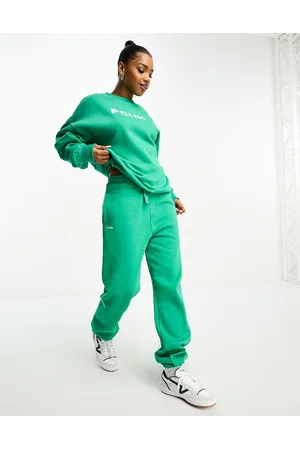 French Connection FCUK - Joggers veridiana con logo bianco