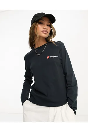 Berghaus Maglietta heritage a maniche lunghe nera con logo davanti e dietro