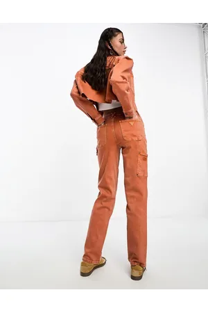 Guess Jeans arancioni a pannelli in coordinato