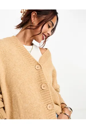 ASOS Cardigan boyfriend color cammello con bottoni