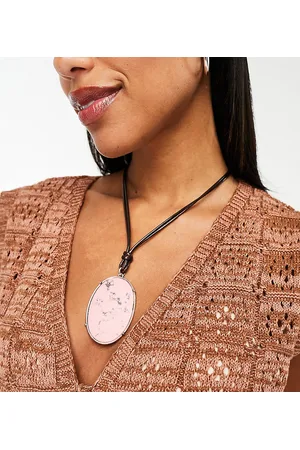 Reclaimed Collana in corda con pietra pendente