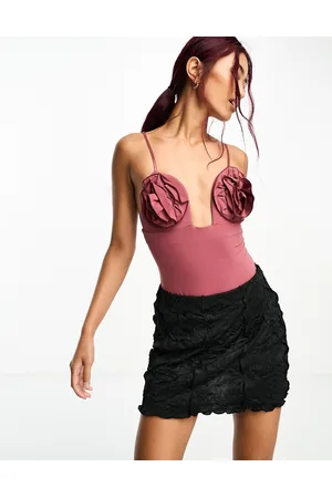 Bardot Body color terracotta con rose
