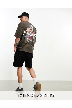 ASOS T-shirt oversize marrone con stampa floreale sul retro