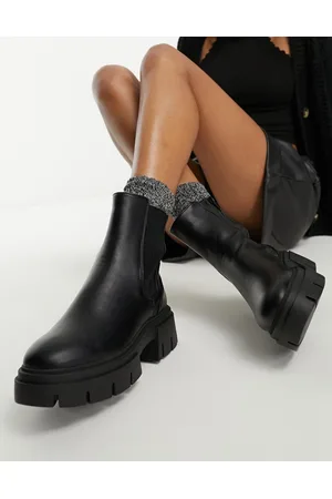 New Look Stivaletti Chelsea bassi alla caviglia neri con suola spessa