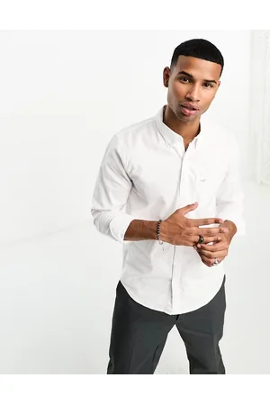Hollister Camicia Oxford bianca con tasca e logo iconico