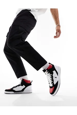 Ralph Lauren Masters Court - Sneakers alte bianche, nere e rosse