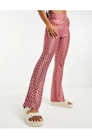 ASOS Pantaloni a zampa a righe in coordinato
