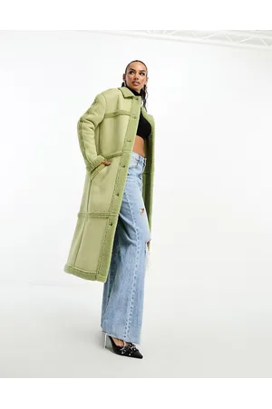 4th & Reckless Cappotto in pile borg salvia taglio lungo