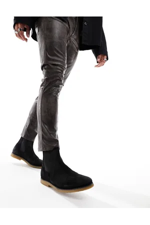AllSaints Rhett - Stivaletti Chelsea neri in camoscio