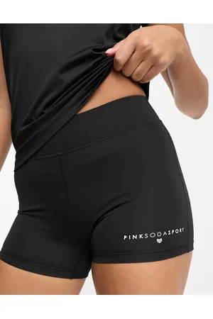 Pink Soda Sport Essentials - Pantaloncini neri da 3 pollici in misto poliestere