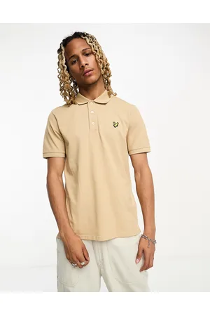 Lyle & Scott Icon - Polo in piqué kaki beige con logo a icona