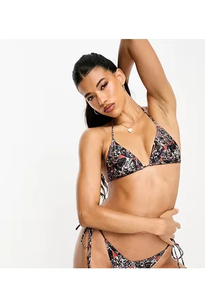 South Beach Top bikini a triangolo con stampa di farfalle