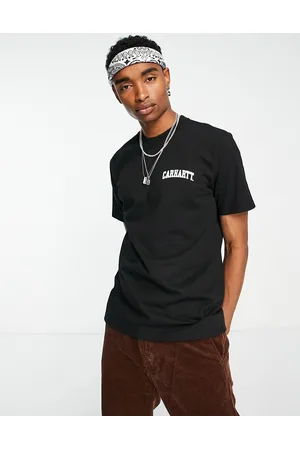 Carhartt T-shirt nera con logo stile college