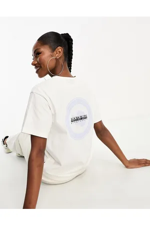 Napapijri Montalva - T-shirt sporco con stampa sul retro