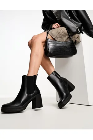 New Look Stivaletti chelsea con suola spessa, plateau e tacco neri
