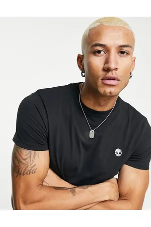 Timberland Dunstan River - T-shirt nera con logo a sinistra sul petto