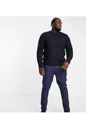 French Connection Plus - Maglione girocollo in misto lana lavorato a trecce