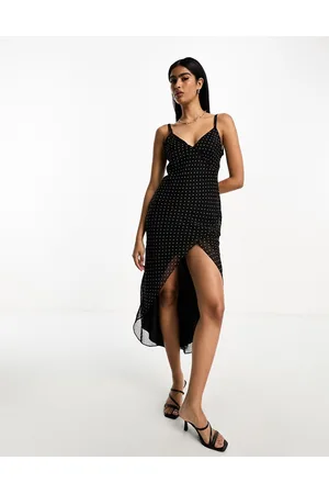 MANGO Vestito lungo a pois a strati