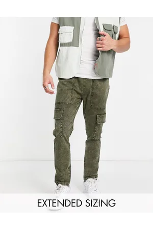 ASOS Pantaloni cargo skinny lavaggio acido con cuciture a contrasto