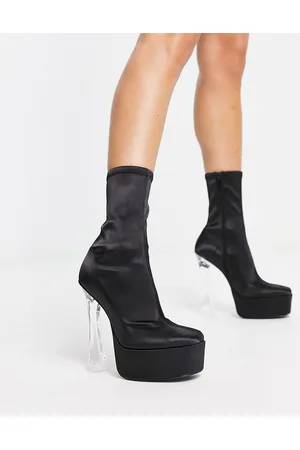 ASOS Evidence - Stivali con plateau neri con tacco trasparente