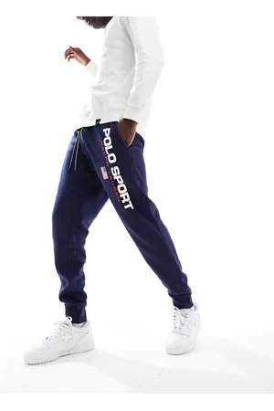 Ralph Lauren Sport Capsule - Joggers con logo della bandiera e fondo elasticizzato