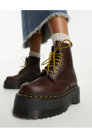 Dr. Martens 1460 Pascal Max - Stivali in pelle marrone scuro con 8 occhielli