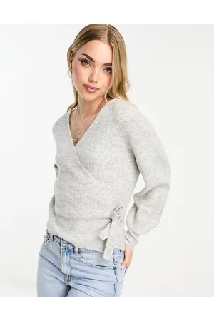 Pieces® Maglione a portafoglio allacciato in vita