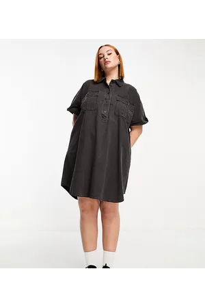Madewell Plus - Vestito camicia corto in denim