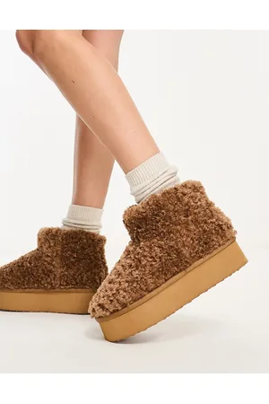 SIMMI Shoes Simmi London - Pantofole stile stivaletto color castagna con suola platform