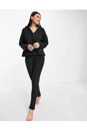 DKNY Completo da casa in pile elasticizzato con top e leggings