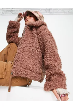 UGG Maeve - Giacca in pile con zip color castagna