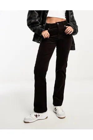 ASOS Pantaloni slim a coste color cioccolato