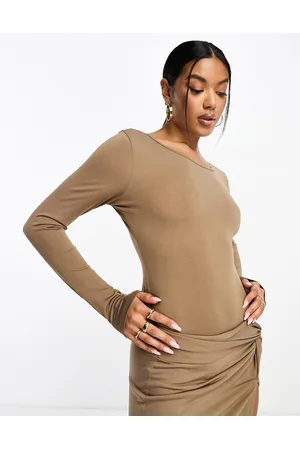 Simmi Clothing SIMMI - Body marrone con scollo rotondo in coordinato