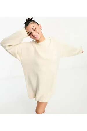 Weekday Eloise - Vestito maglia corto oversize in lana sporco mélange - In esclusiva per ASOS