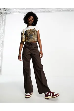 Nike Pantaloni a vita alta marrone barocco