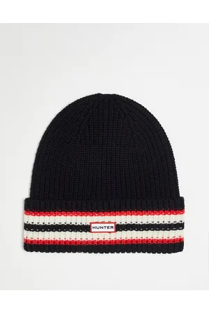 Hunter Berretto in maglia nero con righe rosse