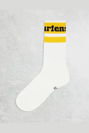 Dr. Martens Athletic - Calzini bianchi e gialli con logo