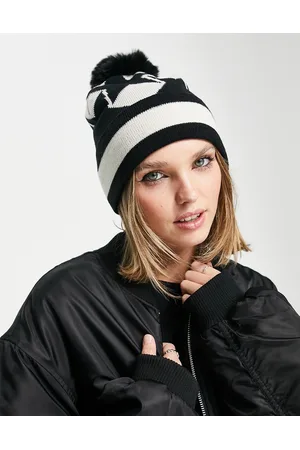 South Beach Ski Star - Berretto color crema e nero con pompon
