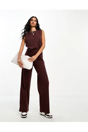 ASOS Joggers a fondo ampio super morbidi color cioccolato in coordinato