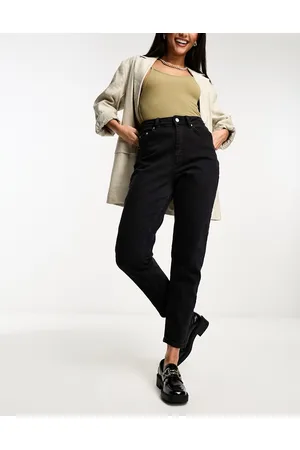 NA-KD Jeans dritti vita alta neri