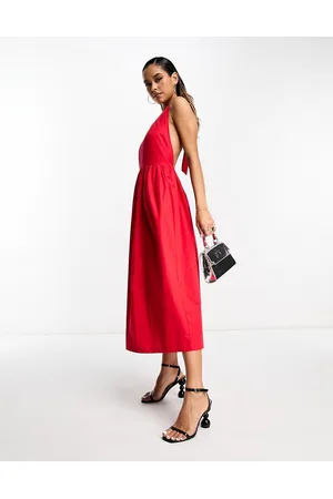Never Fully Dressed Vestito con schiena scoperta, tasche e gonna al polpaccio