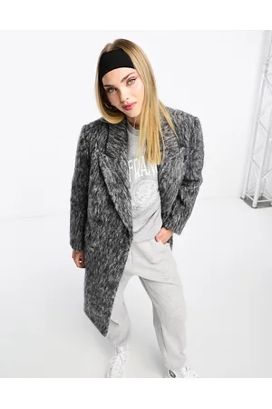 Urban Revivo Cappotto sartoriale mélange taglio lungo soffice