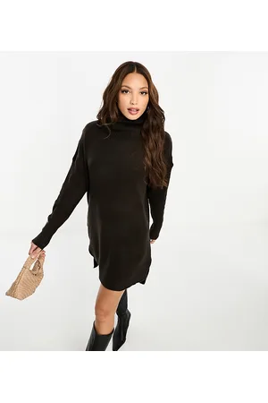 Brave Soul Tall - Ming - Vestito dolcevita in maglia cioccolato