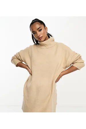 Brave Soul Petite - Ming - Vestito dolcevita in maglia crema