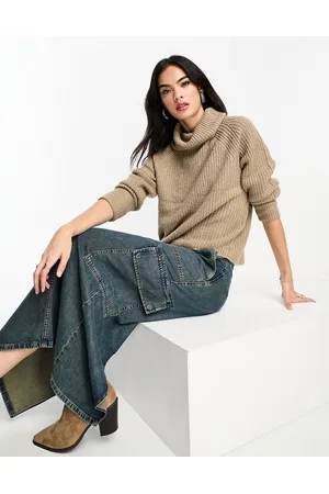 Brave Soul Maglione con collo alto e polsini oversize color fungo