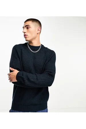 COLLUSION Maglione lavorato navy girocollo