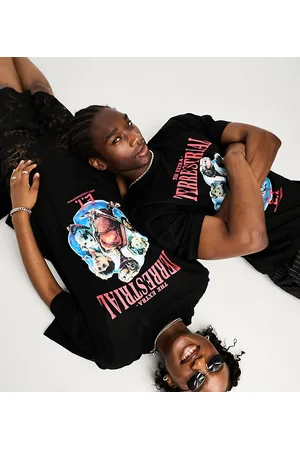 COLLUSION Unisex - T-shirt nera con stampa su licenza di ET